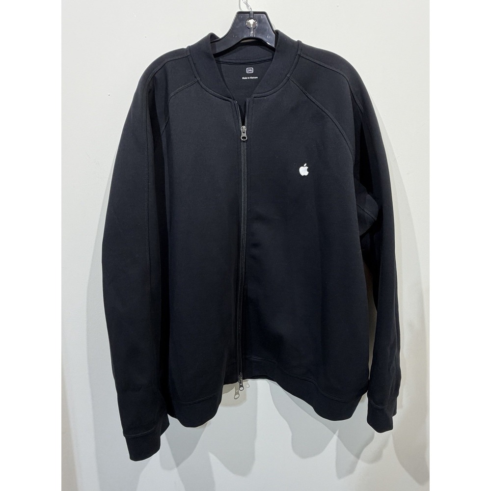 Apple Mens Jacket Embroidered Logo Employee Full Zip Uniform Size XL Black